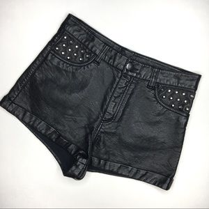 H&M High Waisted Pleather Shorts